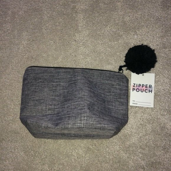 Cosmetic Make Up Bag Case Pouch Gray Christmas Stocking Stuffer NWT - Picture 2 of 6